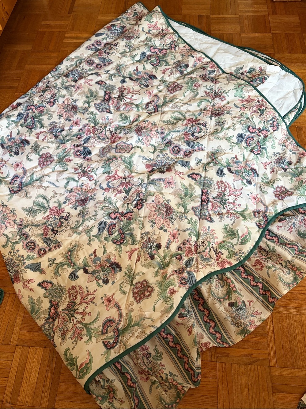 Set Green Quilted Cotton Queen Bedspread Set – 5 Pieces - Picture 6 of 8